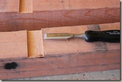 Cleaning up slots with a chisel