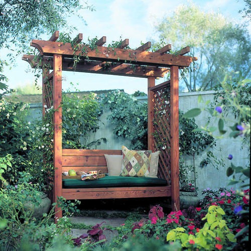 DIY Garden Arbor Bench