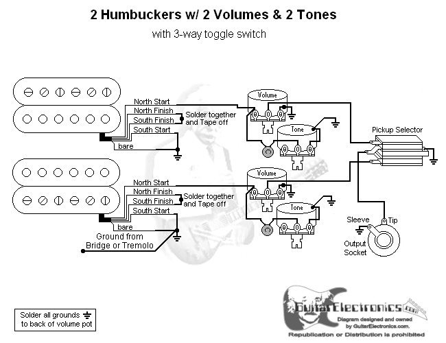 Les Paul Wiring Diagram Independent Controls from www.planetz.com