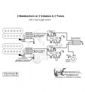 Gibson Wiring 2 Humbucker, 2 Volume, 2 Tone