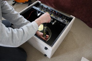 Vox AC15HW1 Disassembly - Use a utility bar to gently pry the speaker free Vox AC15HW1 Disassembly - Use a utility bar to gently pry the speaker free