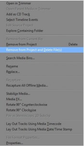 Sony Vegas Remove From Project and Delete Files