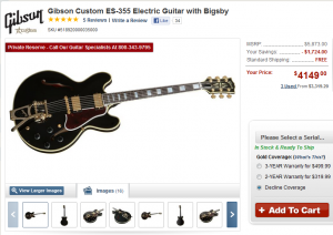 Gibson ES-355 at $4149