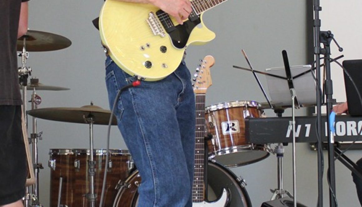 Setting up for the gig