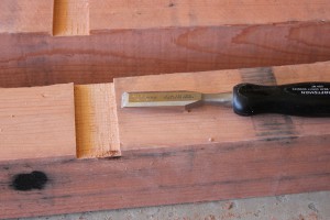 Cleaning up slots with a chisel