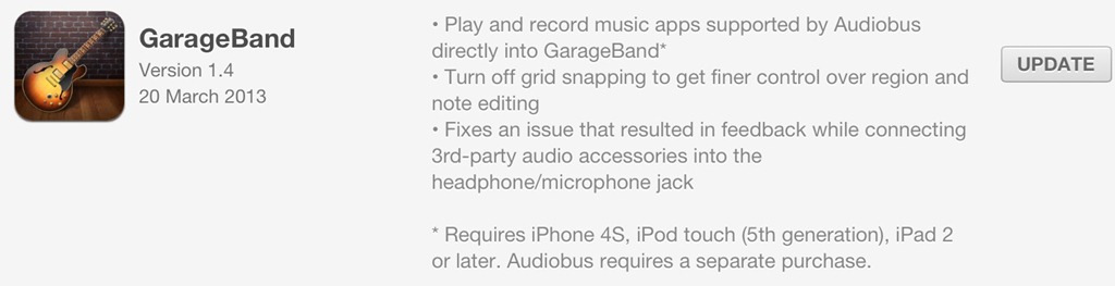 Garage Band Update