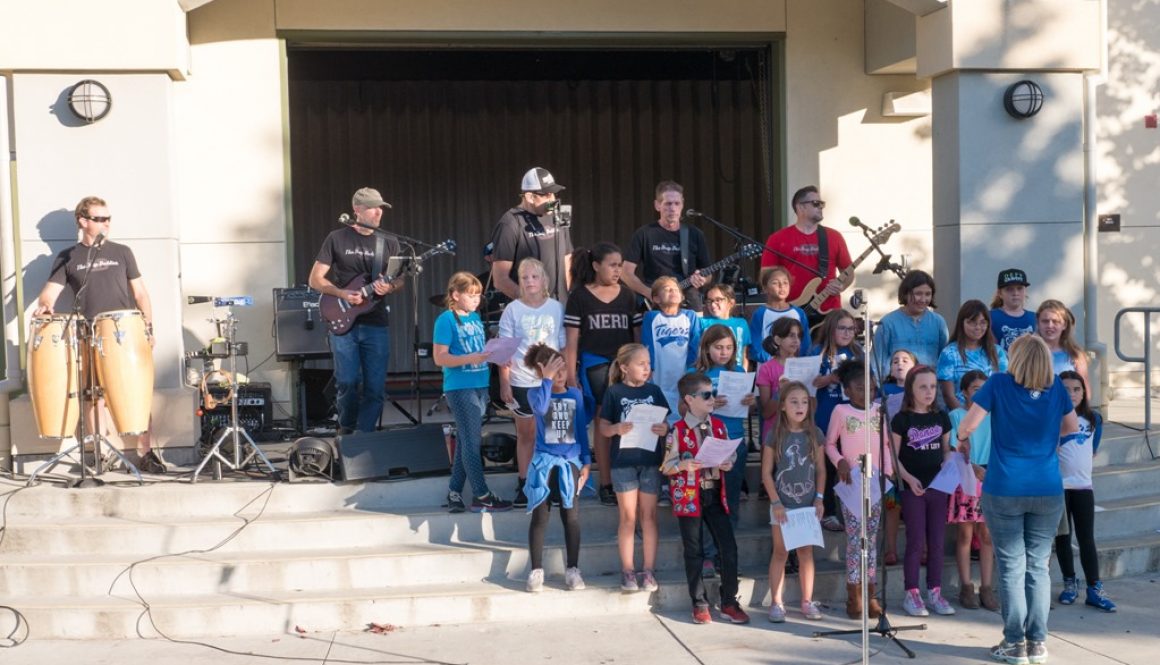 Drop Daddies and the Twin Creeks Elementary Chorus at the Fall Carnival