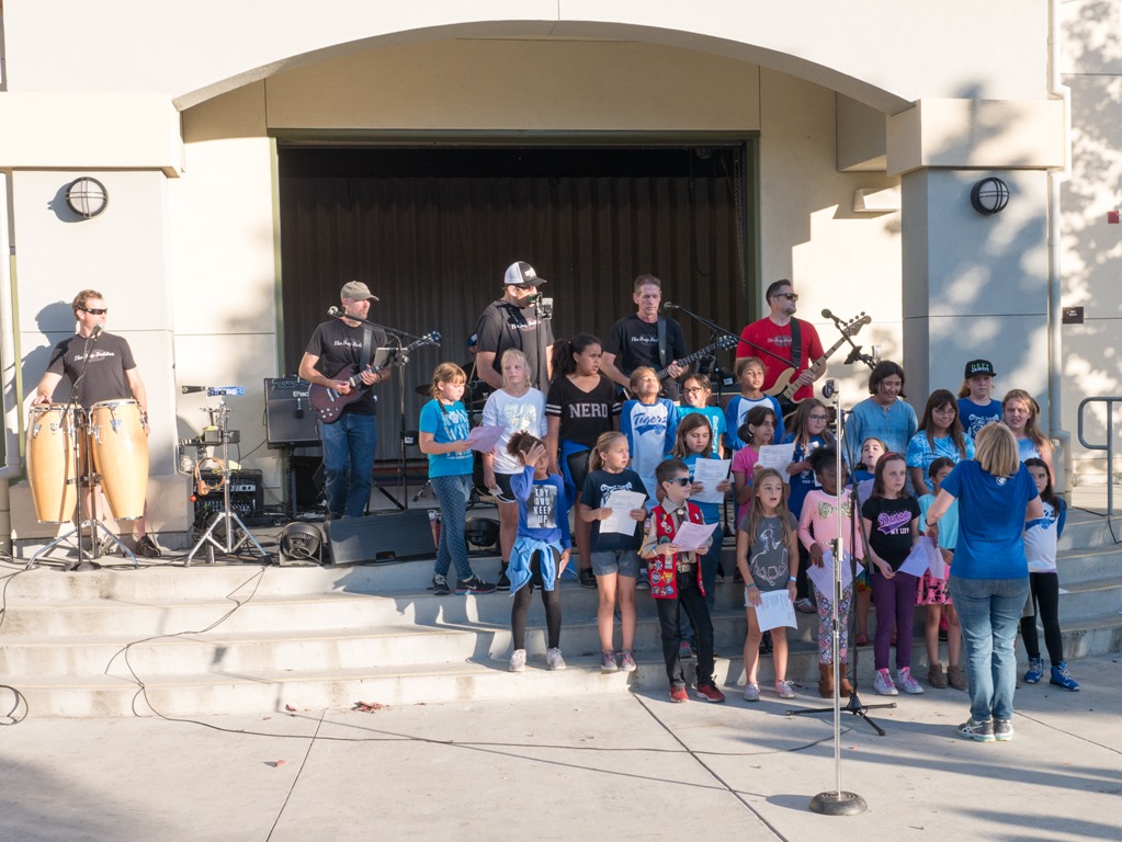 Drop Daddies and the Twin Creeks Elementary Chorus at the Fall Carnival