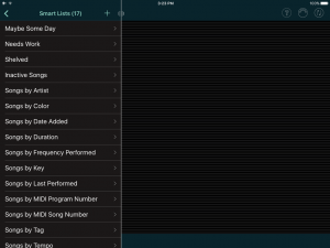 Smart Lists in Set List Maker