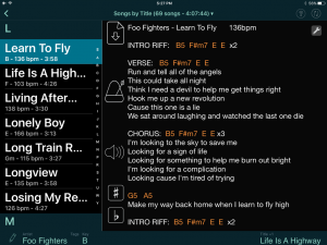 Rehearsal Layout In Set List Maker