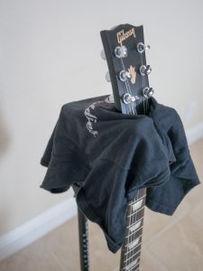 Ultimate Guitar Stand Wrapped in a T Shirt
